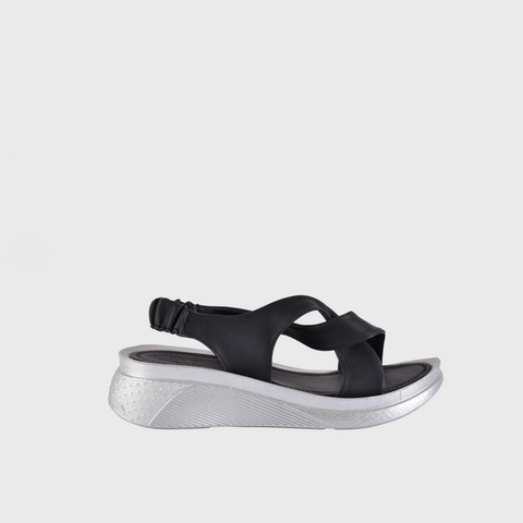 Black Sandals with Cross Strap